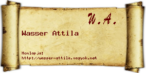 Wasser Attila névjegykártya
